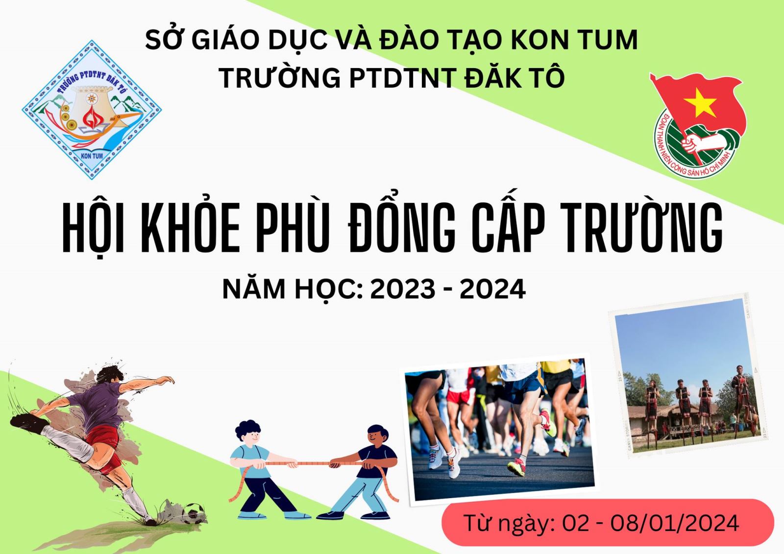 HỘI KHỎE PHÙ ĐỔNG CẤP TRƯỜNG - TRƯỜNG PT DTNT ĐĂK TÔ