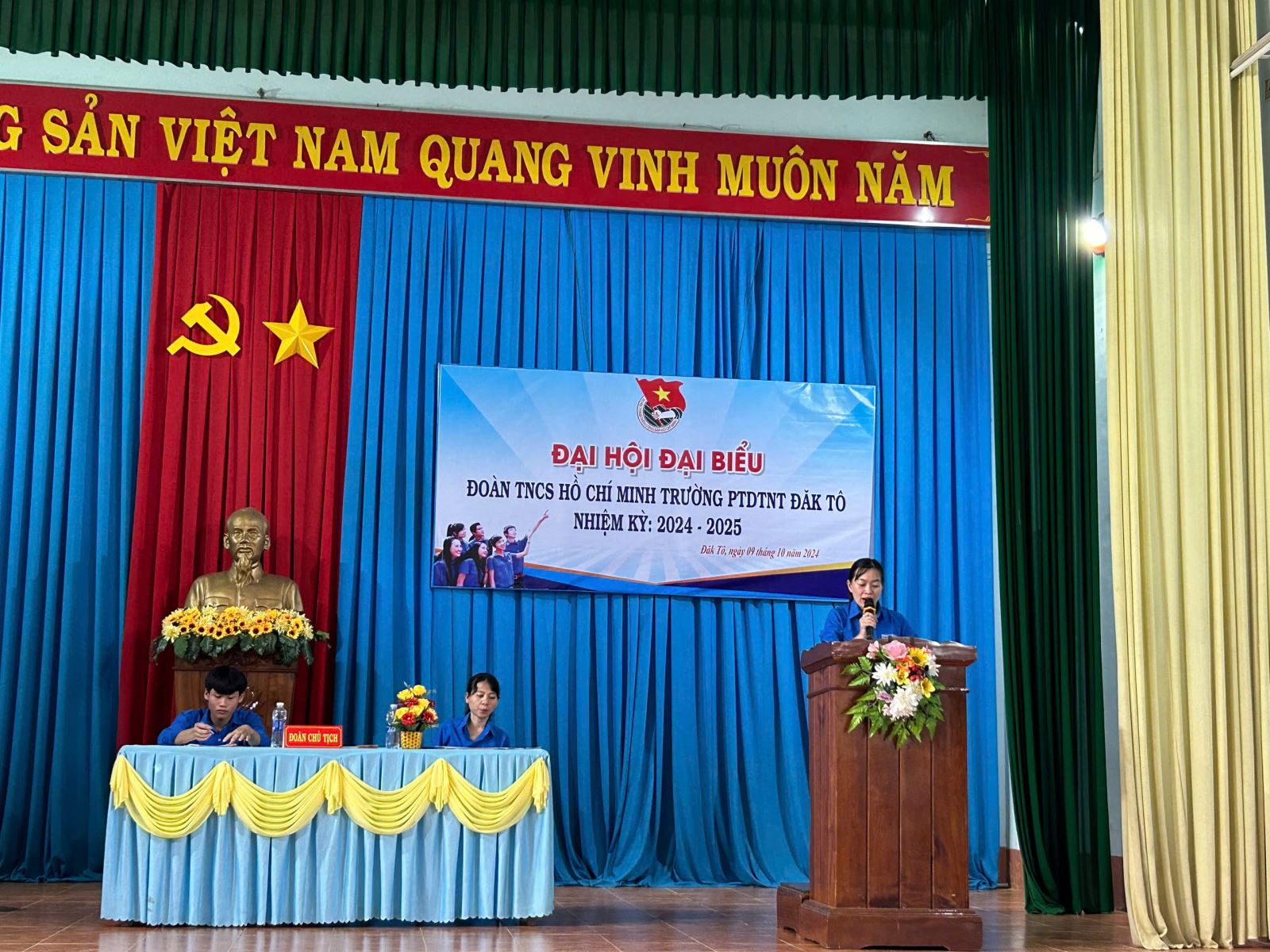 ĐẠI HỘI ĐẠI BIỂU ĐOÀN TNCS HỒ CHÍ MINH TRƯỜNG PTDTNT ĐĂK TÔ NHIỆM KÌ 2024-2025